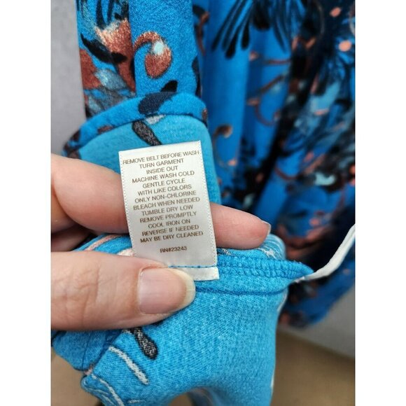 Eva Mendes By NY&Co Blue Floral Sleeveless Fit & Flare Dress Size 2 Polyester - Picture 5 of 5